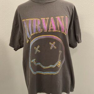NIRVANA Gray Tee with Multicolor Logo